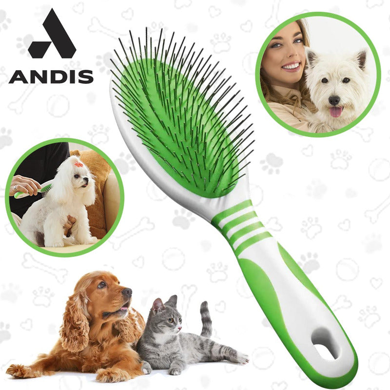 Cepillo Perro Andis Pet, Cepillo De Púas Grandes, Cepillo Para Mascotas De Pelaje Mediano A Largo, Desenreda Y Alisa Sin Dolor, Modelo 68555