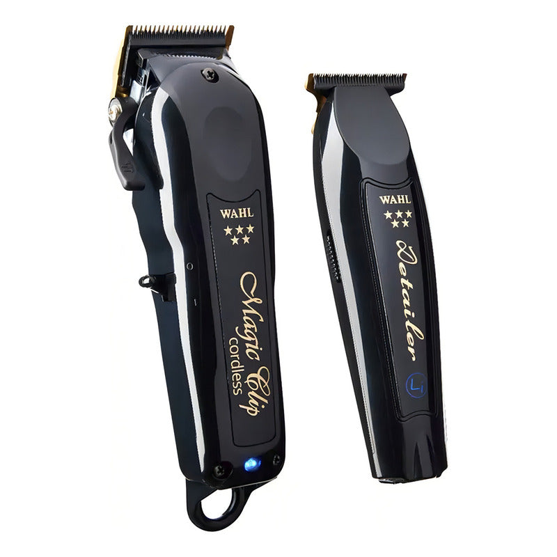 Maquinas Para Cortar Cabello Barber Combo Black Cordless Wahl Con Holograma De Autenticidad Trimmer Detailer Li + Clipper Magic Clip Para Barberías Y Estéticas