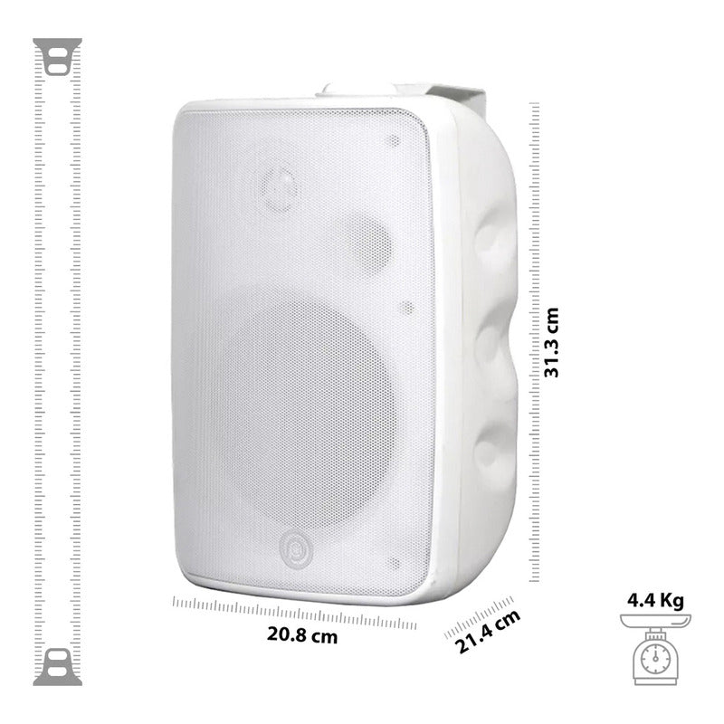 Bocinas De Exterior Pasivas Pure Acoustics 150w 6.5 Pulgadas Certificación Ip65 Contra Agua Y Lluvia, Perfecta Para Patios Albercas O Terrazas, Modelo Px465