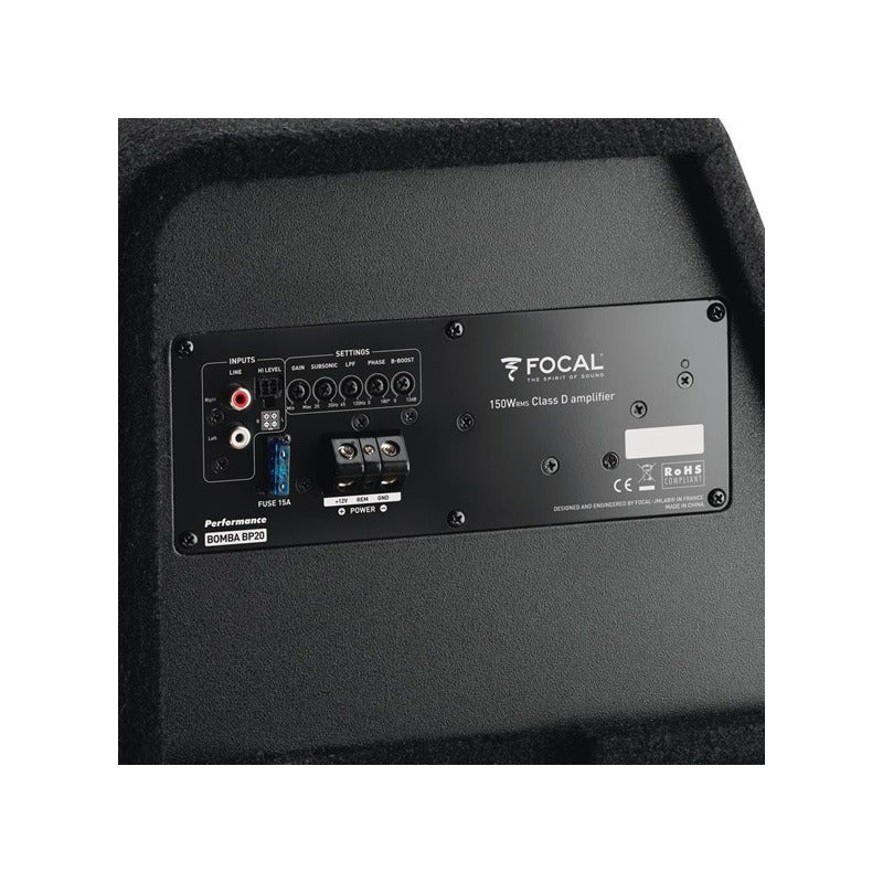 Subwoofer Encajonado Y Amplificador Focal Bomba Bp20