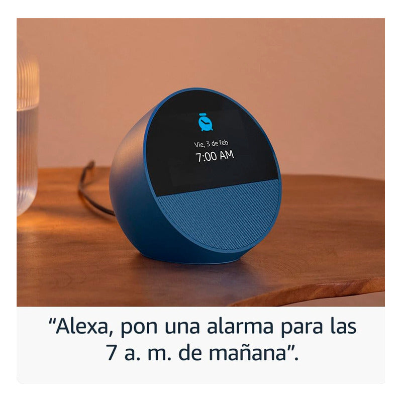 Amazon Echo Spot Bocina Y Despertador Inteligente Azul Acero