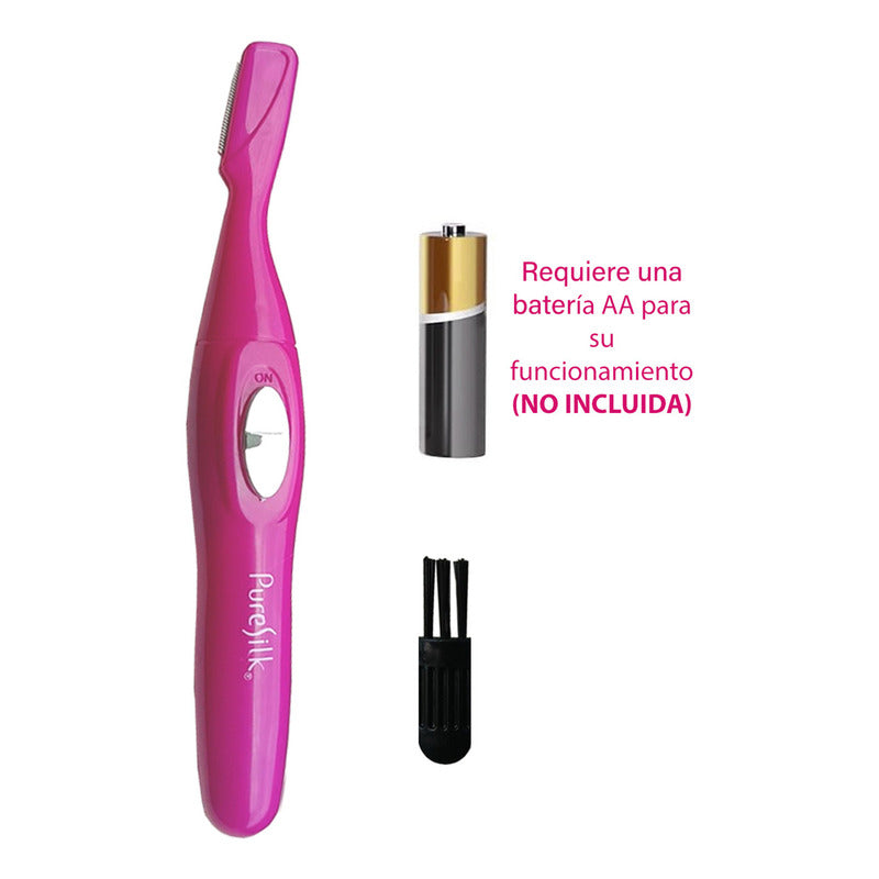 Depiladora Facial Pure Silk Perfecta Para Rostro Y Cejas Color Purpura Requiere Una Pila Aa Para Su Uso