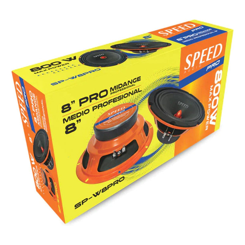 Par De Medios Speed Pro Bocina 8 Pulgadas 800w 4 Ohms