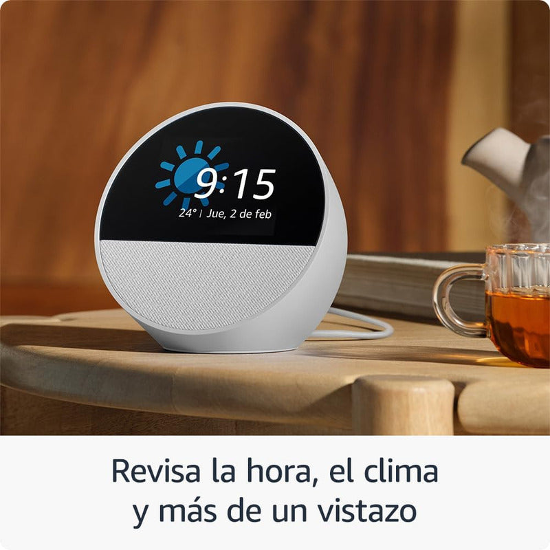 Amazon Echo Spot Bocina Inteligente Pantalla Con Reloj White Color Blanco