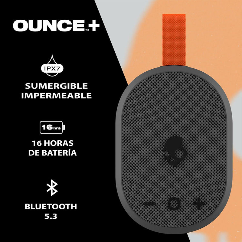 Skullcandy Bocina Bluetooth Inalámbrico Ounce+ Mini Bocina Portátil Resistente Sl Agua Ipx7 Color Gris