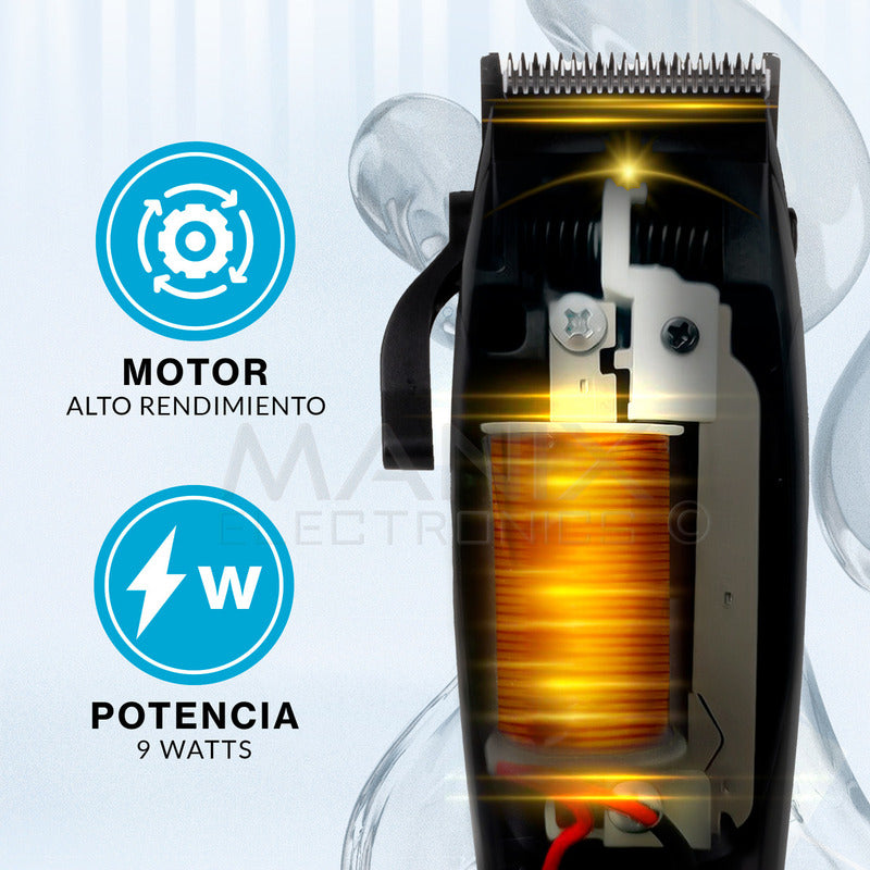 Maquina Wahl Clipper Kit Completo Para Cortar Pelo 17 Piezas Color Negro