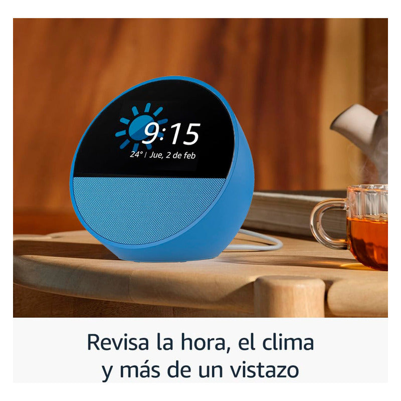 Amazon Echo Spot Bocina Y Despertador Inteligente Azul Acero