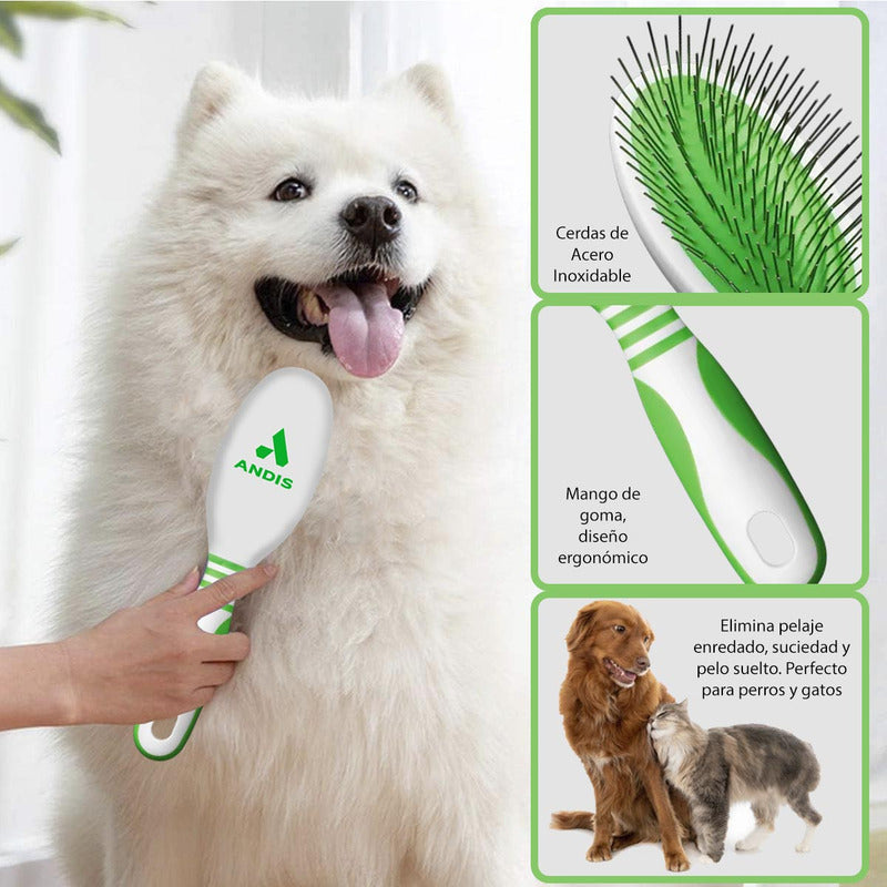 Cepillo Perro Andis Pet, Cepillo De Púas Grandes, Cepillo Para Mascotas De Pelaje Mediano A Largo, Desenreda Y Alisa Sin Dolor, Modelo 68555
