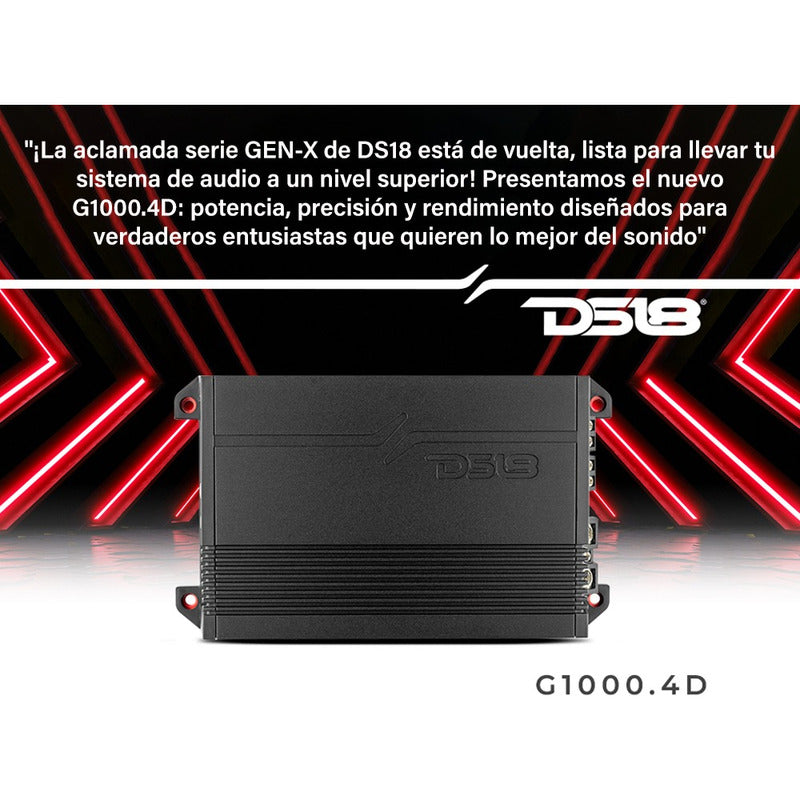 Amplificador Ds18 G1000.4 4 Canales Clase D 1000w Max Negro