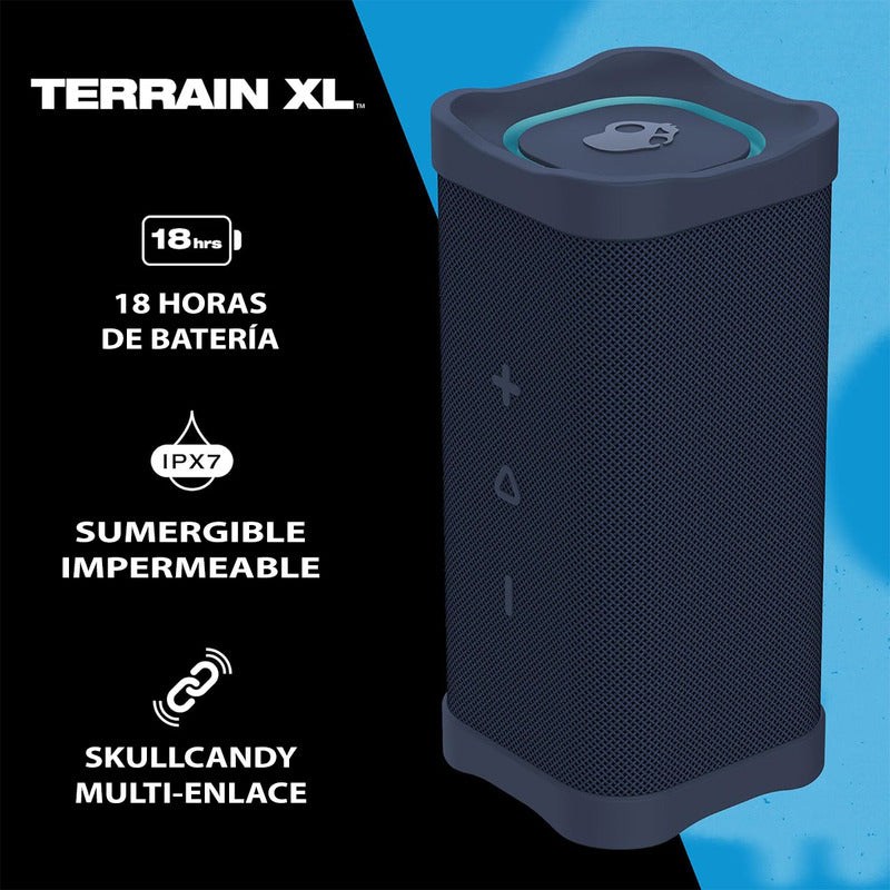 Skullcandy Terrain Xl Bocina Inalámbrico Bluetooth Ipx7 Impermeable, Autonomía De Batería De 18 Horas, Correa De Nailon Color Azul