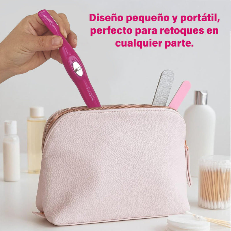 Depiladora Facial Pure Silk Perfecta Para Rostro Y Cejas Color Purpura Requiere Una Pila Aa Para Su Uso