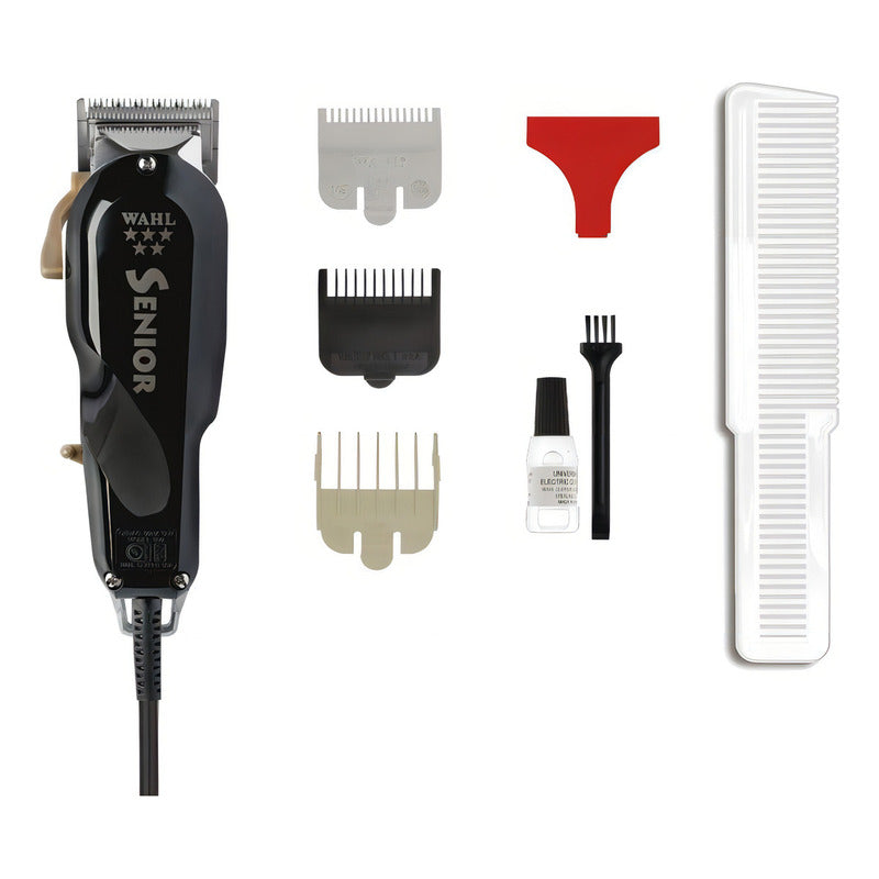 Máquina Cortadora De Pelo Wahl® Senior Profesional Para Barberia Y Estética Original Con Holograma Motor V9000 Clipper De Uso Rudo 8545 Color Negro