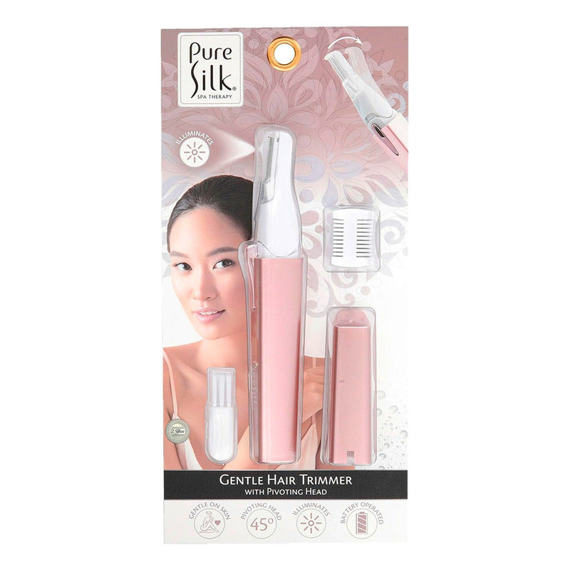 Recortadora Pure Silk Cara, Bikini Y Áreas Delicadas Luz Led Color Rosa