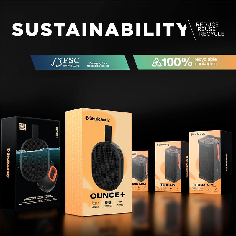 Skullcandy Bocina Bluetooth Inalámbrico Ounce+ Mini Bocina Portátil Resistente Sl Agua Ipx7 Color Gris