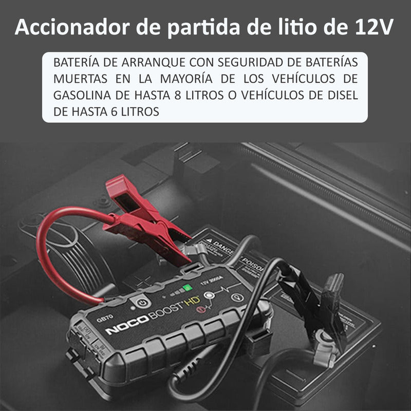 Arrancador De Batería Portátil Noco Boost Hd Gb70 2000a