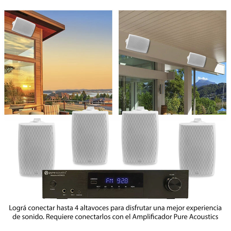 Bocinas Pasivas Para Interior Y Exterior Pure Acoustics 5.25 Color Blanco