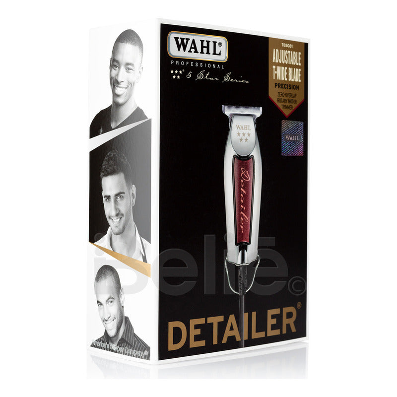 Máquina Terminadora Wahl Detailer 5 Stars Profesional Con Holograma De Autenticidad Trimmer Especial Para Estéticas Y Barberías Color Plateado/tinto