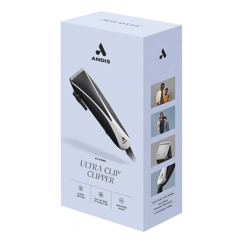 Recortadora De Pelo Andis Ultra Clip 110v Color Negro Series Pm-10 Incluye Kit Con 4 Guías Y Tijeras