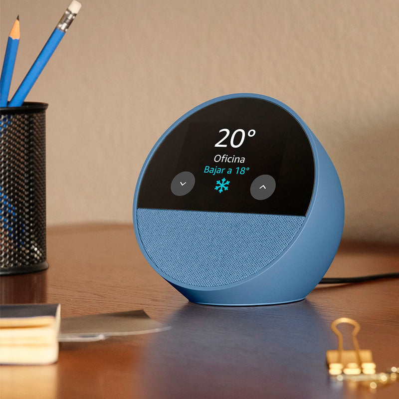 Amazon Echo Spot Bocina Y Despertador Inteligente Azul Acero