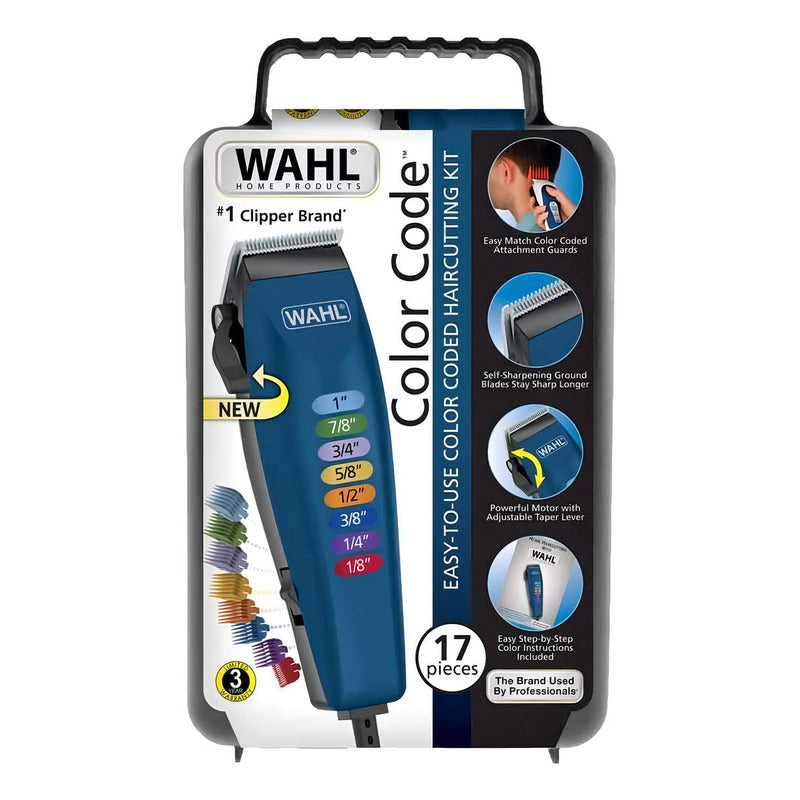 Máquina Para Corte De Cabello Wahl® Color Code Kit 17 Piezas Color Azul