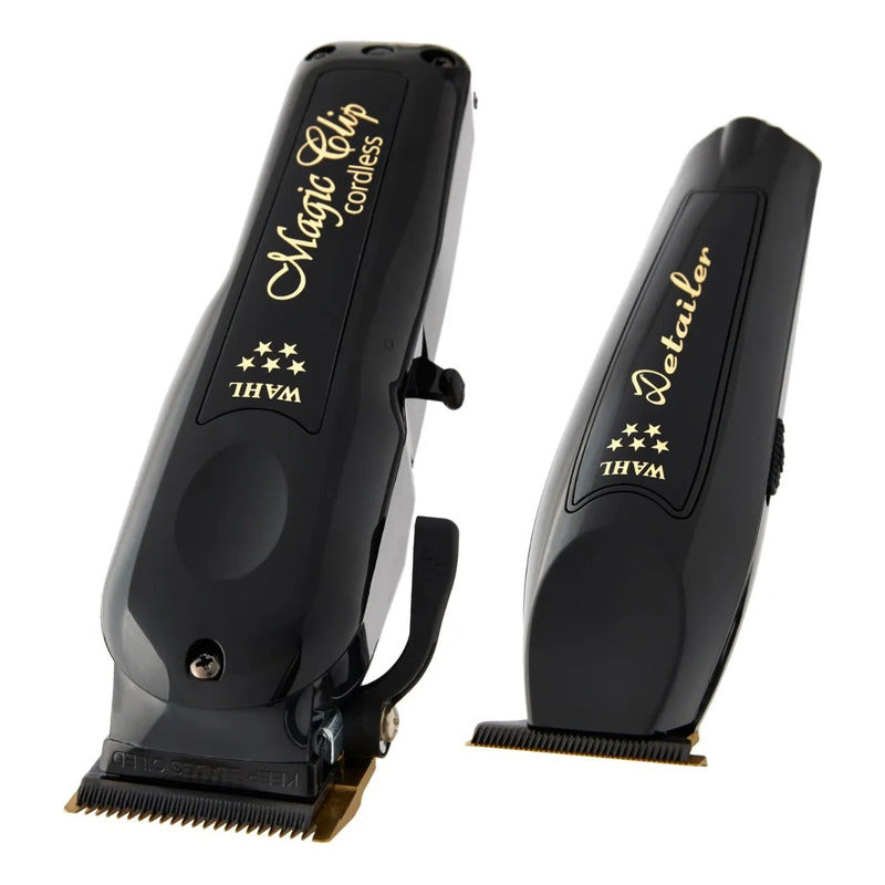 Maquinas Para Cortar Cabello Barber Combo Black Cordless Wahl Con Holograma De Autenticidad Trimmer Detailer Li + Clipper Magic Clip Para Barberías Y Estéticas