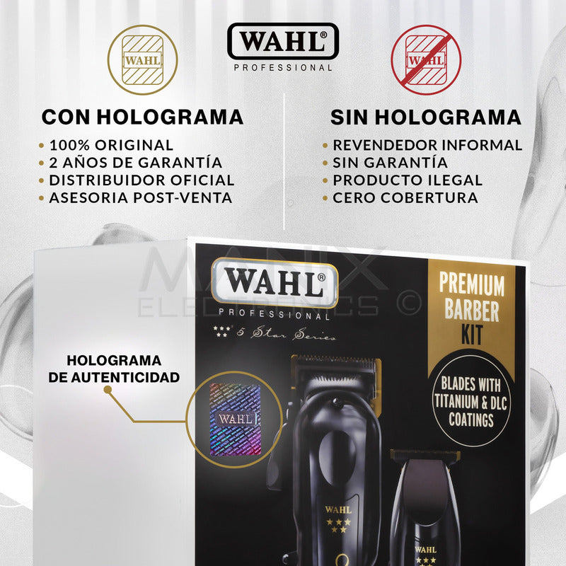 Maquinas Para Cortar Cabello Barber Combo Black Cordless Wahl Con Holograma De Autenticidad Trimmer Detailer Li + Clipper Magic Clip Para Barberías Y Estéticas