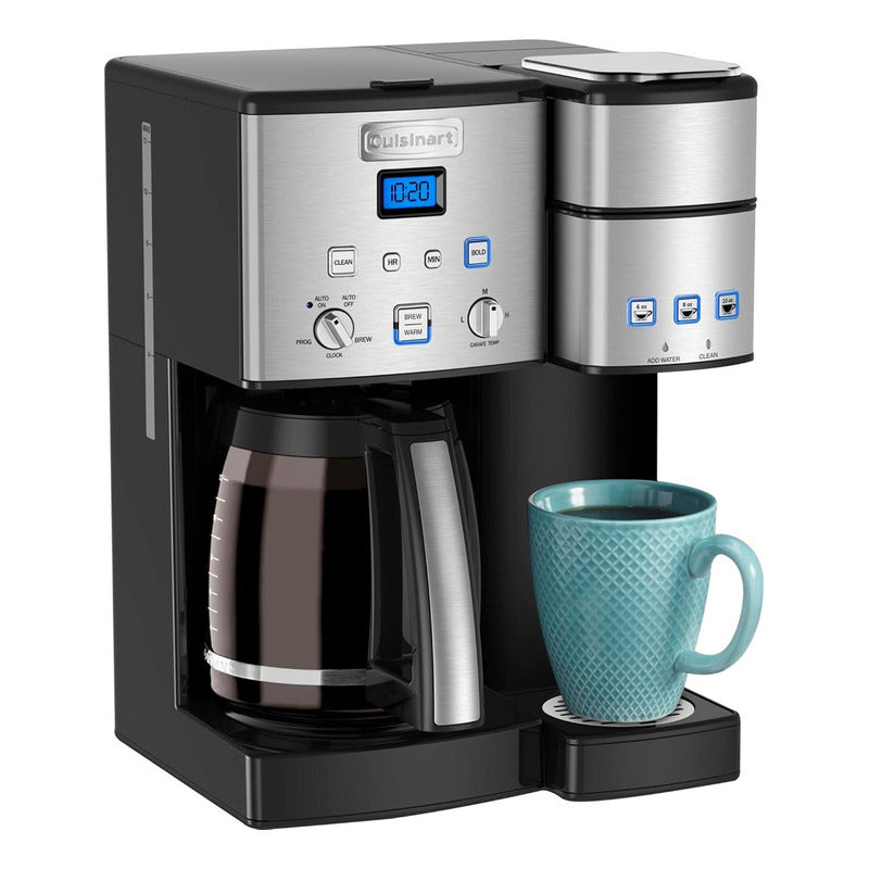 Cafetera Automática Cuisinart Hasta 12 Tazas 3 Dif Tamaños Color Plateado