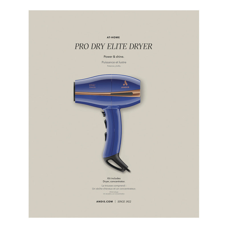 Secadora De Cabello Pro Andis Secadora Elite Inioica Turmalina Ac-6 Potencia De 1875w, 2 Velocidades Y 3 Temperaturas