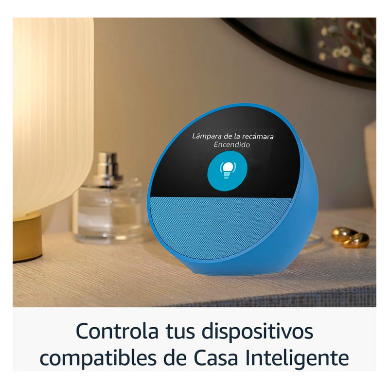 Amazon Echo Spot Bocina Y Despertador Inteligente Azul Acero
