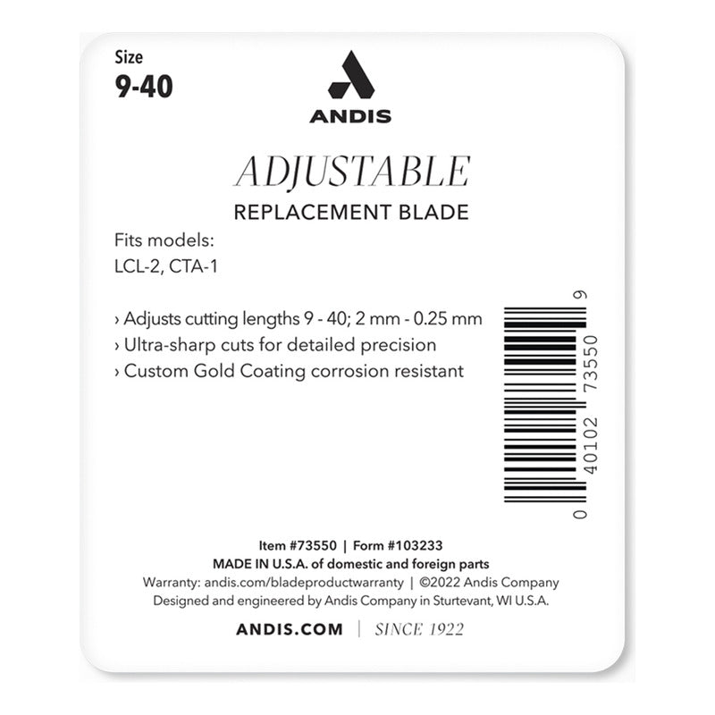 Cuchilla De Repuesto Andis Ajustable Acero Inoxidable Gold 9-40 Pulse Li 73550 Cta-1