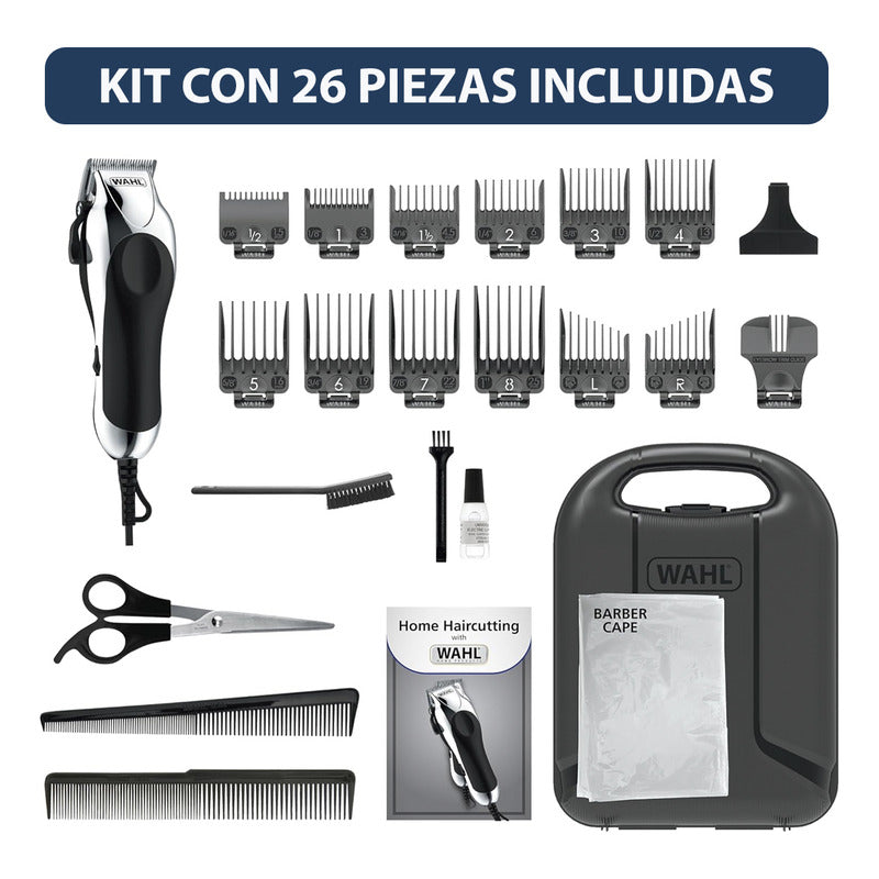 Máquina Cortadora De Cabello Whal Chrome Pro 24pzas Estuche