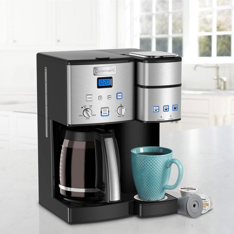 Cafetera Automática Cuisinart Hasta 12 Tazas 3 Dif Tamaños Color Plateado
