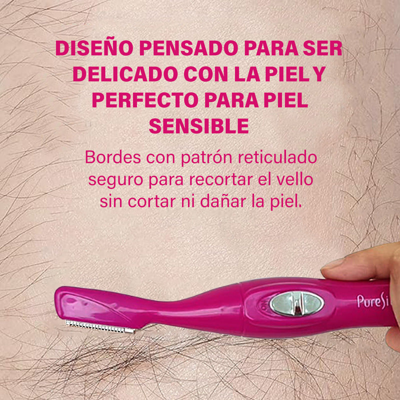 Depiladora Facial Pure Silk Perfecta Para Rostro Y Cejas Color Purpura Requiere Una Pila Aa Para Su Uso