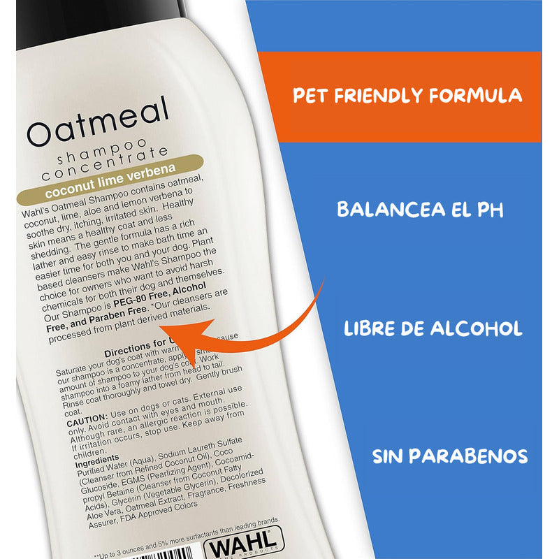 Wahl Shampoo Para Mascotas Perro/gato Formula Avena 700 Ml