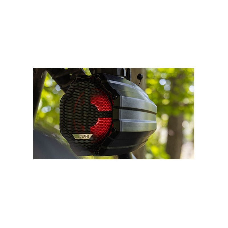 Bocinas Alpine 6.5 Para Cuatrimoto, Rzr O Atv's Con Luz Rgb, Bocinas Marinas Para Lancha Yate Resistentes A La Intemperie, Coaxial De 2 Vías Todo Terreno