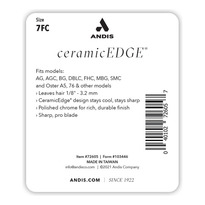 Cuchilla De Repuesto De Cerámica Andis Para Maquina De Rasurar #7fc Ceramicedge 72605