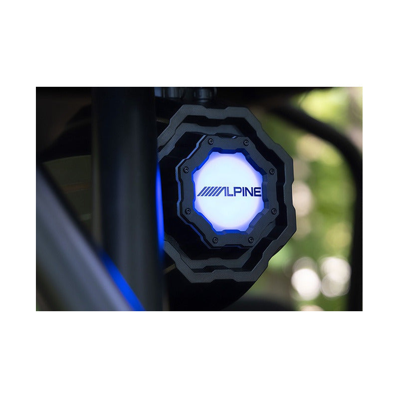 Bocinas Alpine 6.5 Para Cuatrimoto, Rzr O Atv's Con Luz Rgb, Bocinas Marinas Para Lancha Yate Resistentes A La Intemperie, Coaxial De 2 Vías Todo Terreno