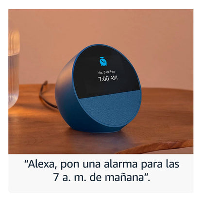 Amazon Echo Spot Bocina Y Despertador Inteligente Azul Acero