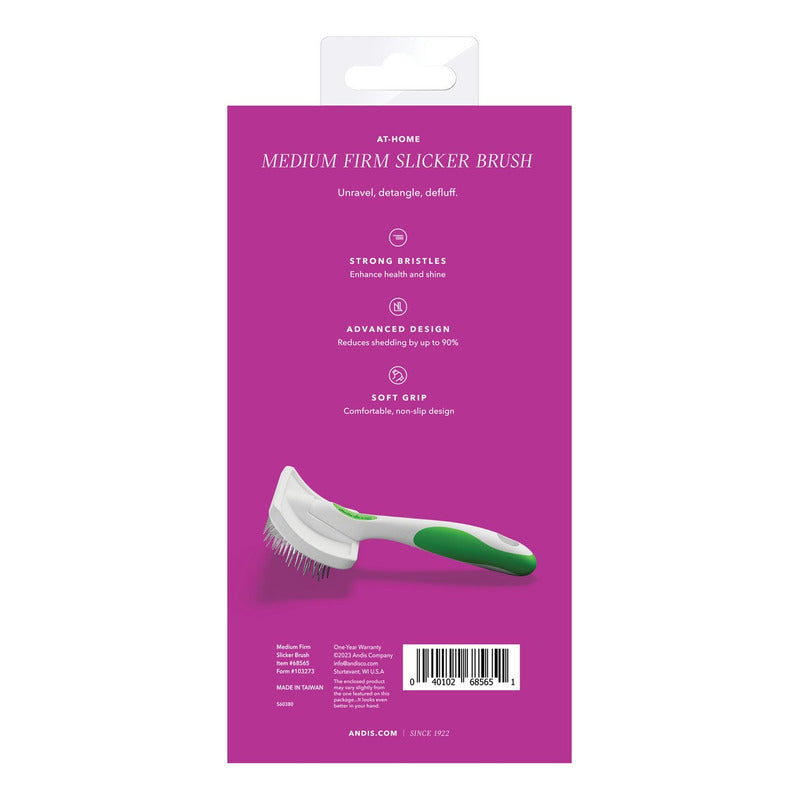 Cepillo Para Mascotas Andis Grooming Tools Firmeza Mediana Para Gato Y Perro Color Verde