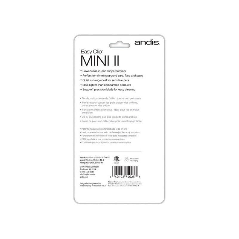 Maquina Recortadora Para Mascota Andis Easy Clip Mini 2 Tc2