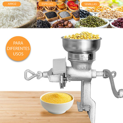Molino De Grano Manual, Molino Ideal Para Nixtamal, Granos Y Cereales, Molino Operado A Mano Con Manivela