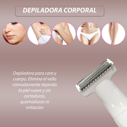 Depiladora Rasuradora Facial Y Corporal Pure Silk Para Cara Cuerpo Zona Intima Axilas Mujeres Cuchilla Doble Cara