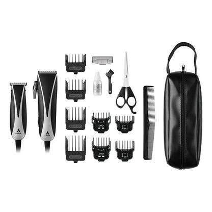 Kit De Maquinas Recortadoras De Cabello Andis Ultra Clip & Trim Combo, Modelo Pm-10/cpt, Kit De 15 Piezas, Cuchillas De Acero Inoxidable