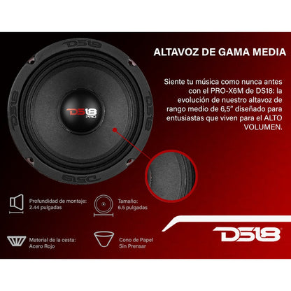 Altavoz 6.5 Pulgadas Ds18 Rango Medio 450w Max, 225w Rms