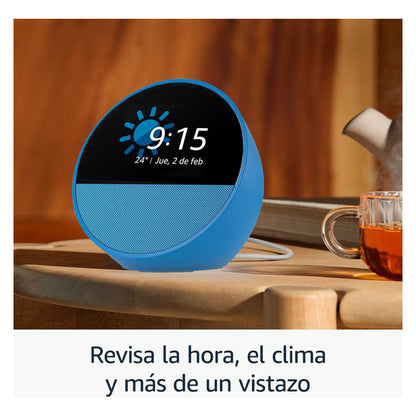 Amazon Echo Spot Bocina Y Despertador Inteligente Azul Acero