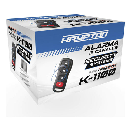 Alarma De Auto Krypton 3 Canales Control Remoto 4 Botones