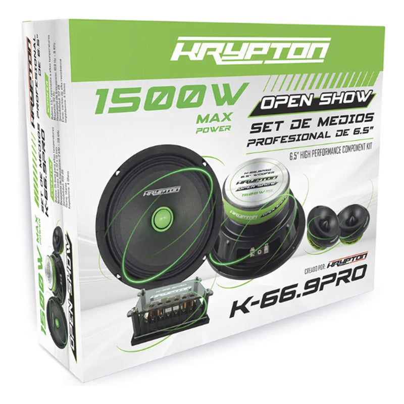 Set De Medios Krypton Profesional 6.5 Pulgadas 1500w