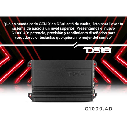 Amplificador Ds18 G1000.4 4 Canales Clase D 1000w Max Negro