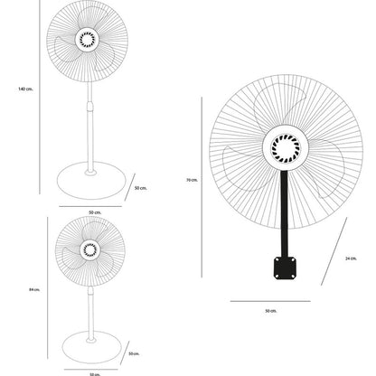 Ventilador Dace 3 En 1 Base Clip 18 100w Holbox V318104 Color De La Estructura Negro Color De Las Aspas Cromo Diámetro 18 Cm Material De Las Aspas Metal