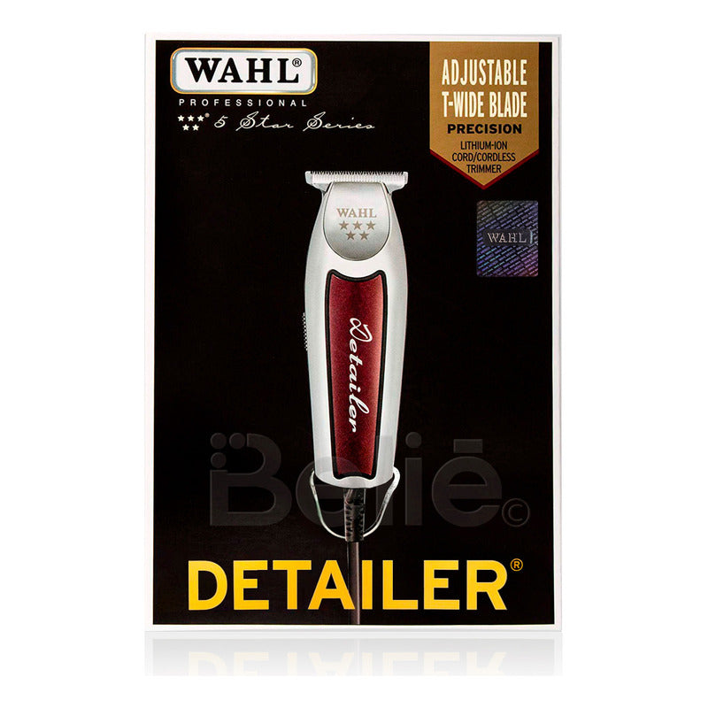 Máquina Terminadora Wahl Detailer 5 Stars Profesional Con Holograma De Autenticidad Trimmer Especial Para Estéticas Y Barberías Color Plateado/tinto